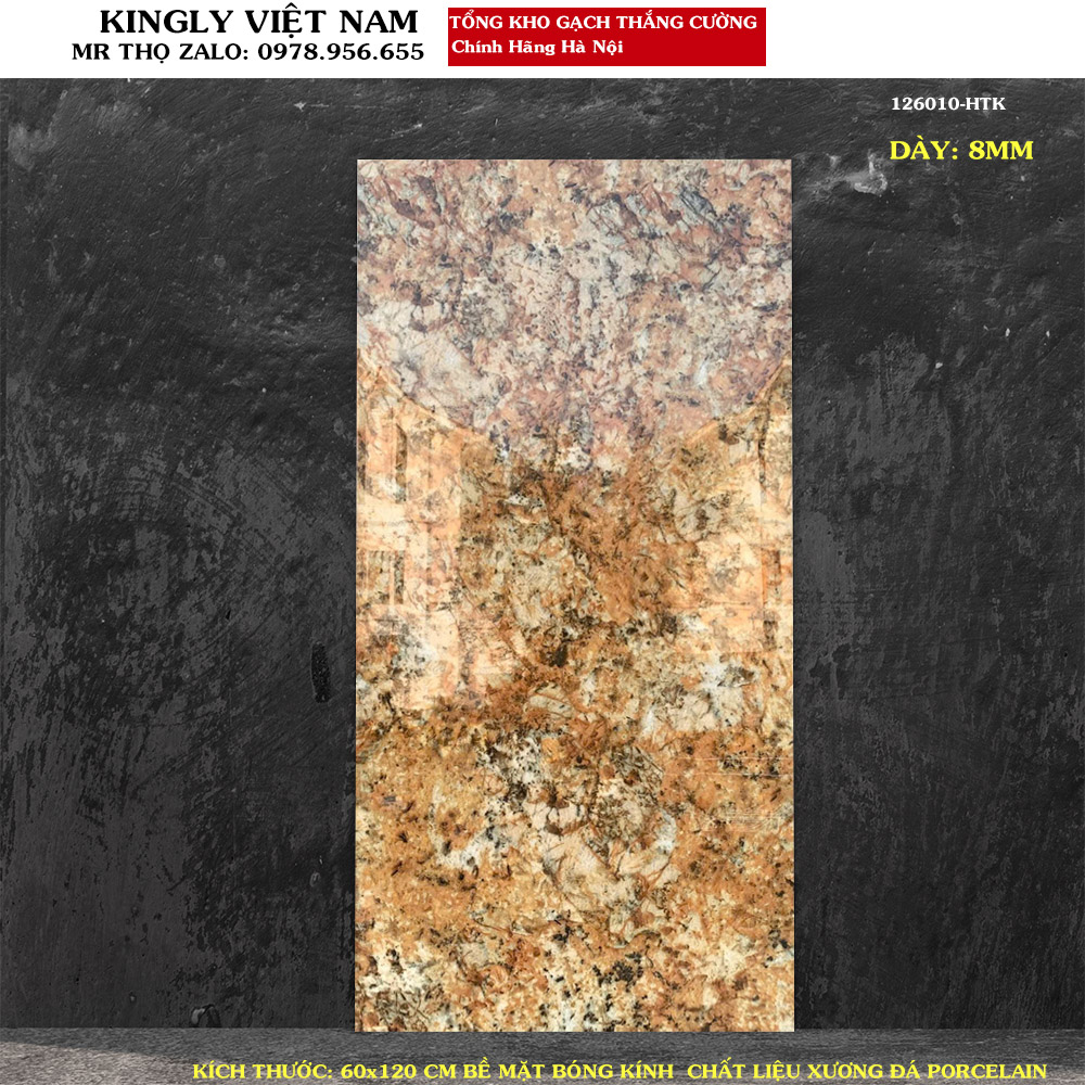 Gạch ốp mặt tiền 60x120 cm Màu vàng vân đá marble 126010